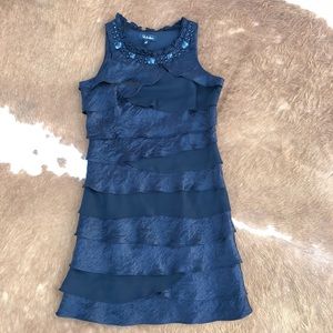 Black Ruffled Dress - 8